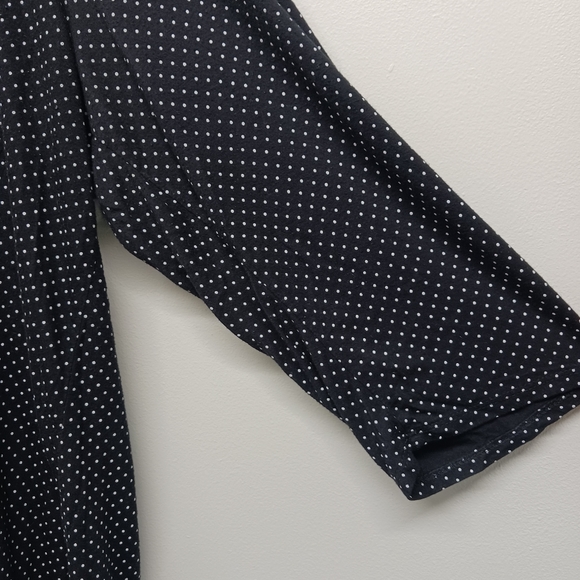 Ellen Tracy Tunic Top Women Plus Size 3X Black White Dots Stretch Relaxed Casual - Picture 4 of 7